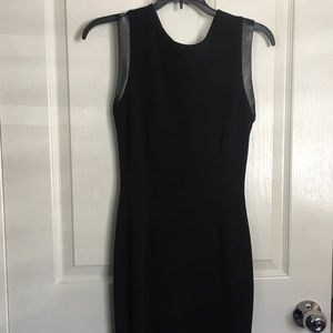 Bar 3 black dress sleeveless with leather